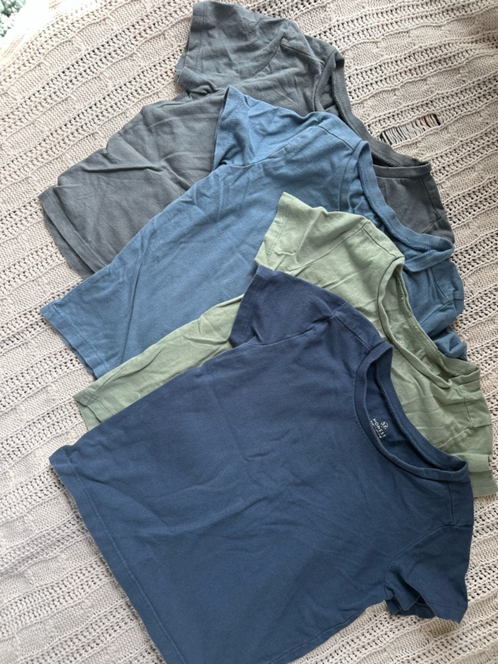 The Honest Company Kids Short Sleeve Tees - Blue, Light Blue, Sage, Gray